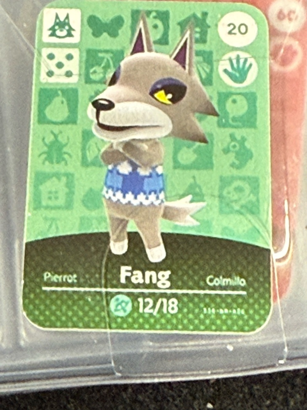 Fang Animal Crossing #20 New Horizons Amiibo NFC Mini Card VG